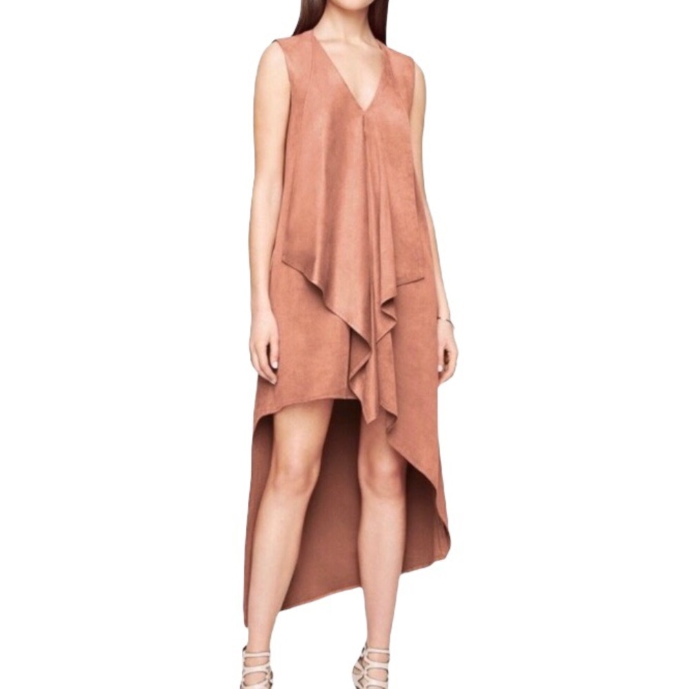 NWOT BCBGMaxAzria Trar faux suede mini midi dress size S
